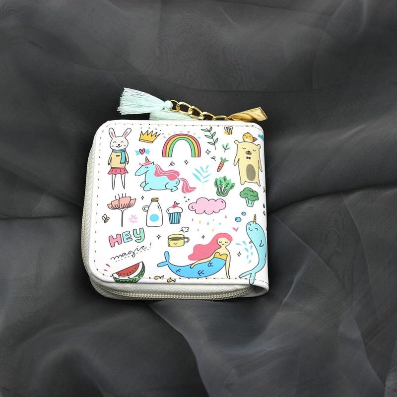Timlee Cactus Unicorn Zipper Wallet Long Clutch Bag PU Leather Purse (0316L) - Image 3
